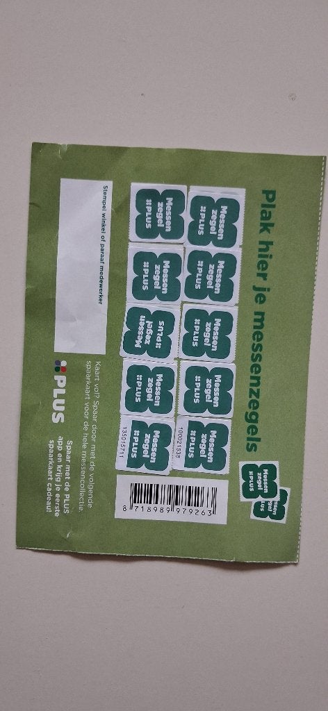 PLUS messen zegels - Zwilling spaaractie, Plus, Ophalen of Verzenden