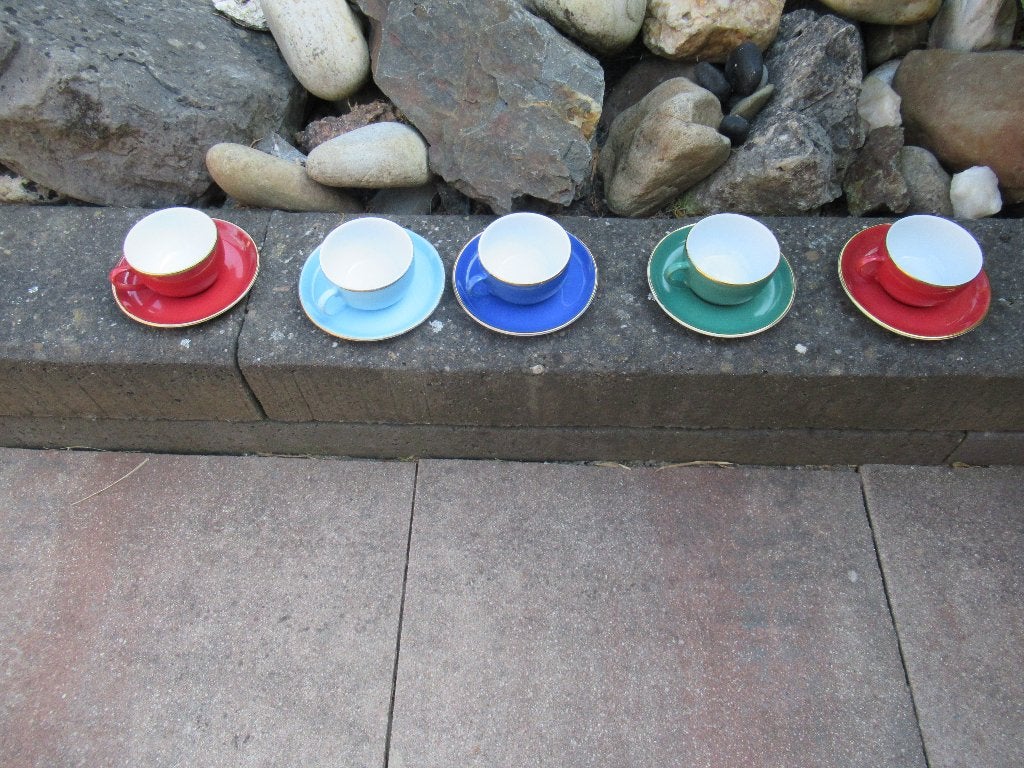 5 KOP EN SCHOTELS Mitterteich Bavaria Germany nw. goud rand, Overige merken, Ophalen of Verzenden, Zo goed als nieuw, Modern