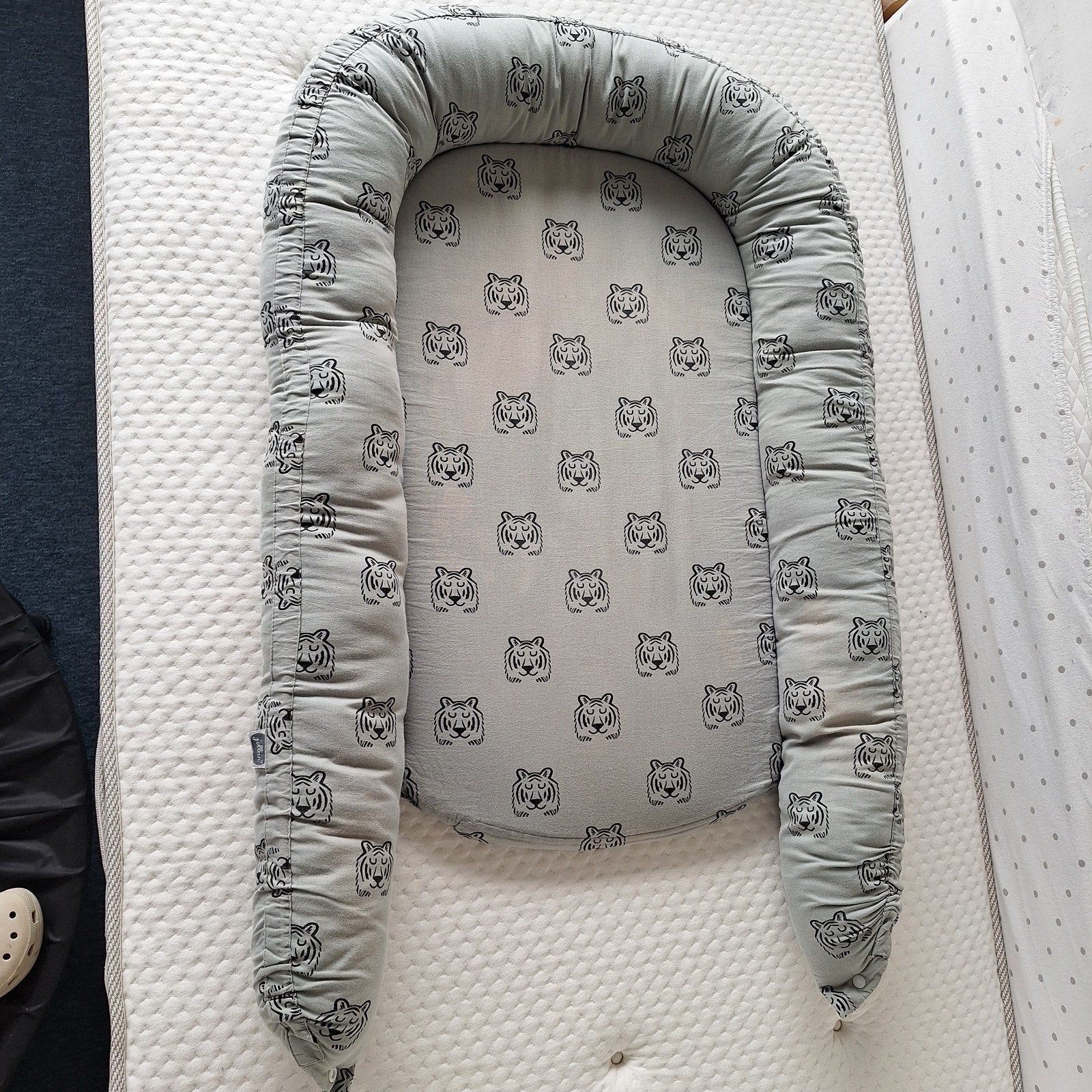 Jollein babynestje met tijgerprint - grijs, Ophalen of Verzenden, Gebruikt, Overige typen