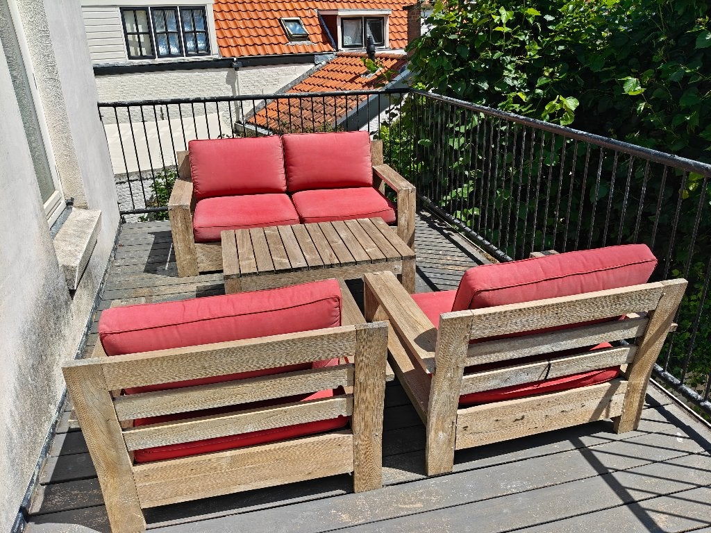 Loungeset Tuinsets Tuinbank Buitenbank Maison du Monde, 5 zitplaatsen, Gebruikt, Ophalen of Verzenden, Loungeset