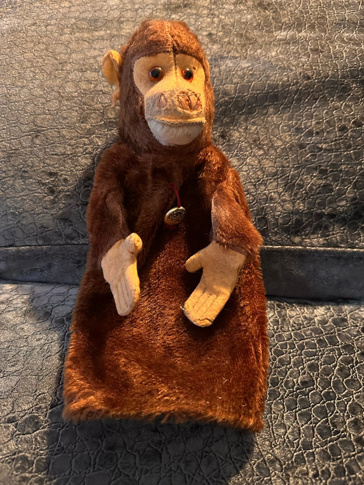 Hermann Teddy Original Aap Handpop - Vintage, Gebruikt, Overige merken, Ophalen of Verzenden, Met label