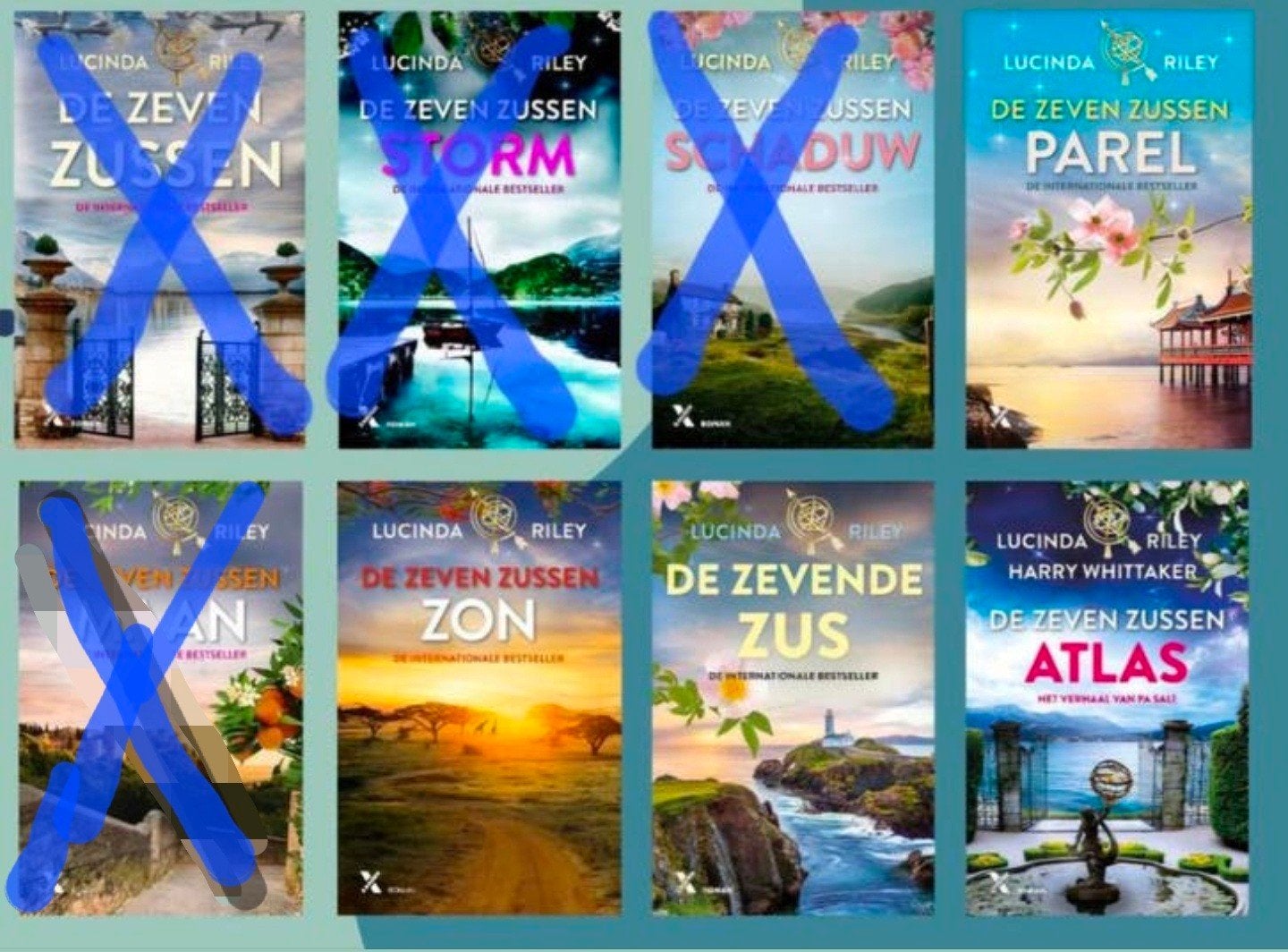 4 delen PAREL ZON DE ZEVENDE ZUS ATLAS Lucinda Riley, Ophalen of Verzenden, Zo goed als nieuw