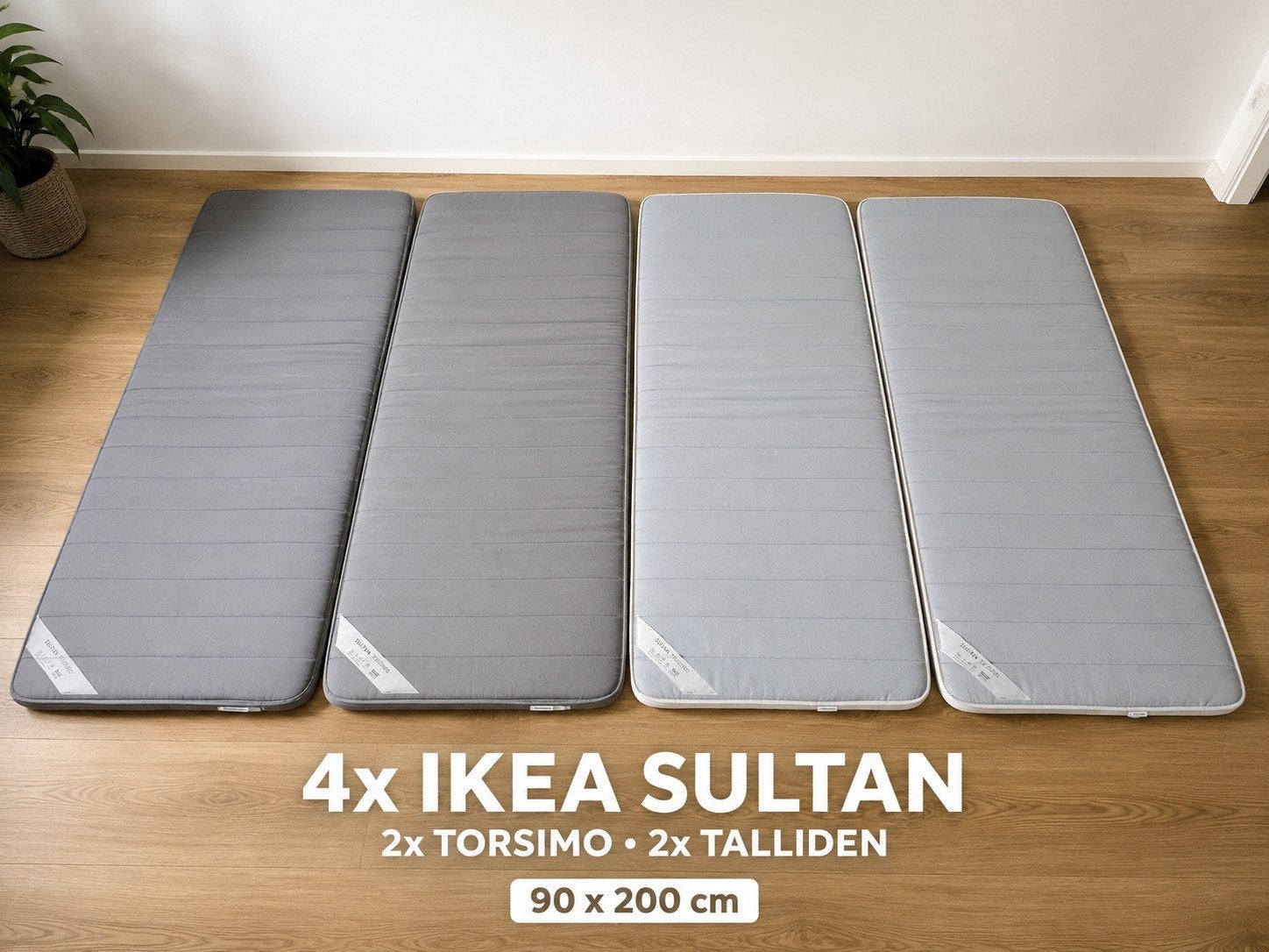 4x IKEA Sultan Topmatras 90x200 Torsmo/Talliden ️, Ophalen, Gebruikt, 90 cm, Eenpersoons