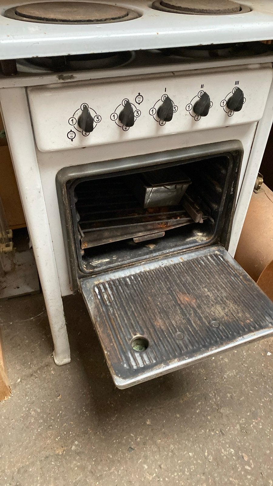 Vintage Elektrisch Fornuis met Oven - Gebruikt, Witgoed en Apparatuur, Fornuizen, Gebruikt, Vrijstaand, Elektrisch, 3 kookzones of minder