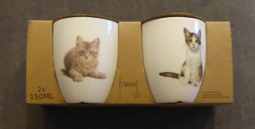 NIEUW Franciens katten mokjes senseo  150 ml; 2 stuks, Huis en Inrichting, Keuken | Servies, Overige merken, Nieuw, Overige stijlen