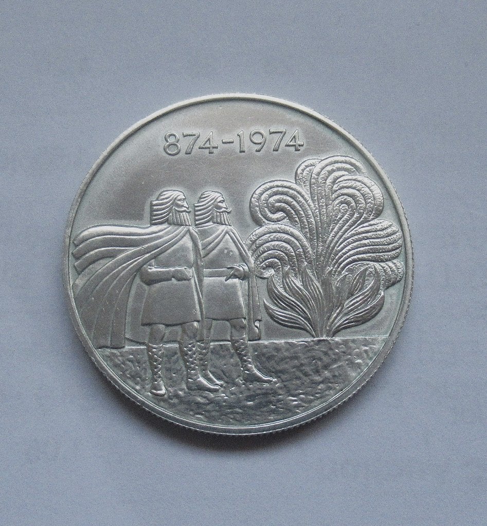 Iceland, 1000 kronur, 1974, Verzenden, Zilver