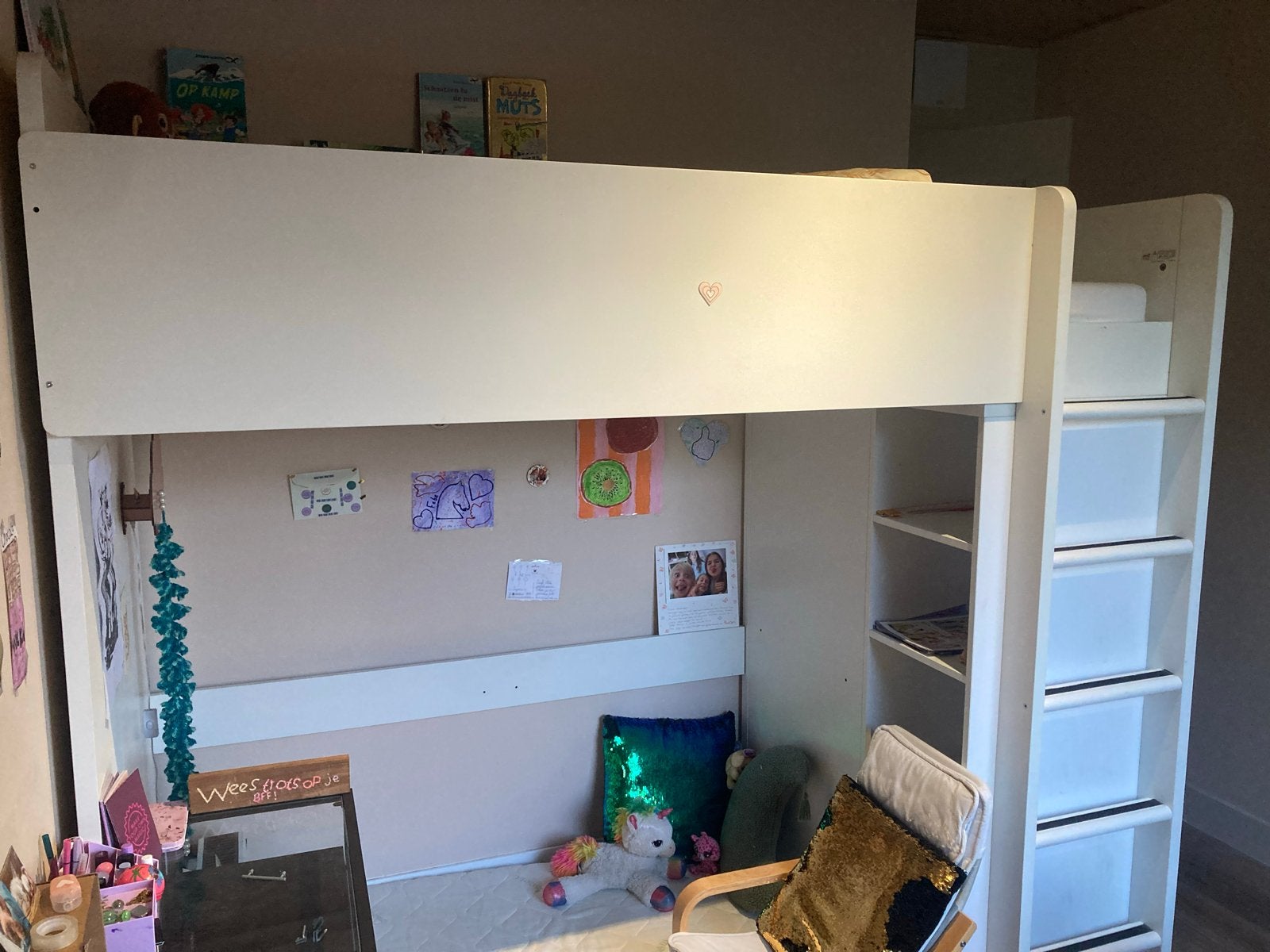 IKEA Hoogslaper met of zonder matras, Gebruikt, Eenpersoons, Ophalen of Verzenden, 200 cm