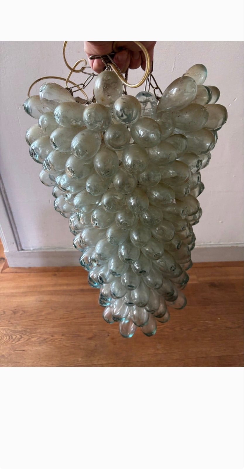 Vintage Murano Druiventros Hanglamp - Italië Jaren 60, Ophalen of Verzenden
