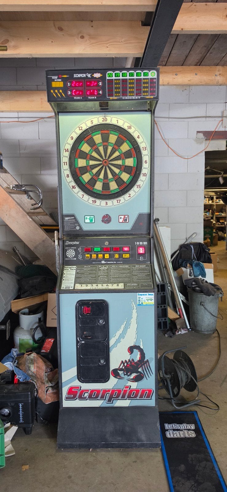 MOOI VOOR DE MANCAVE   Scorpion Darts Arcade Kast, Verzamelen, Ophalen of Verzenden, Gebruikt