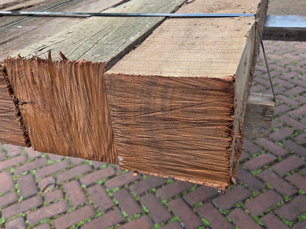 6 Hardhouten palen 15x15 cm 2.50 m lang - nr: HB241, Ophalen, 180 tot 250 cm, Palen, Hardhout