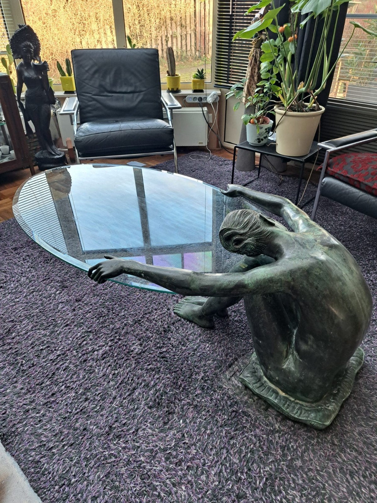 Art Deco salontafel brons - vrouw - Guido Mariani, Ophalen of Verzenden