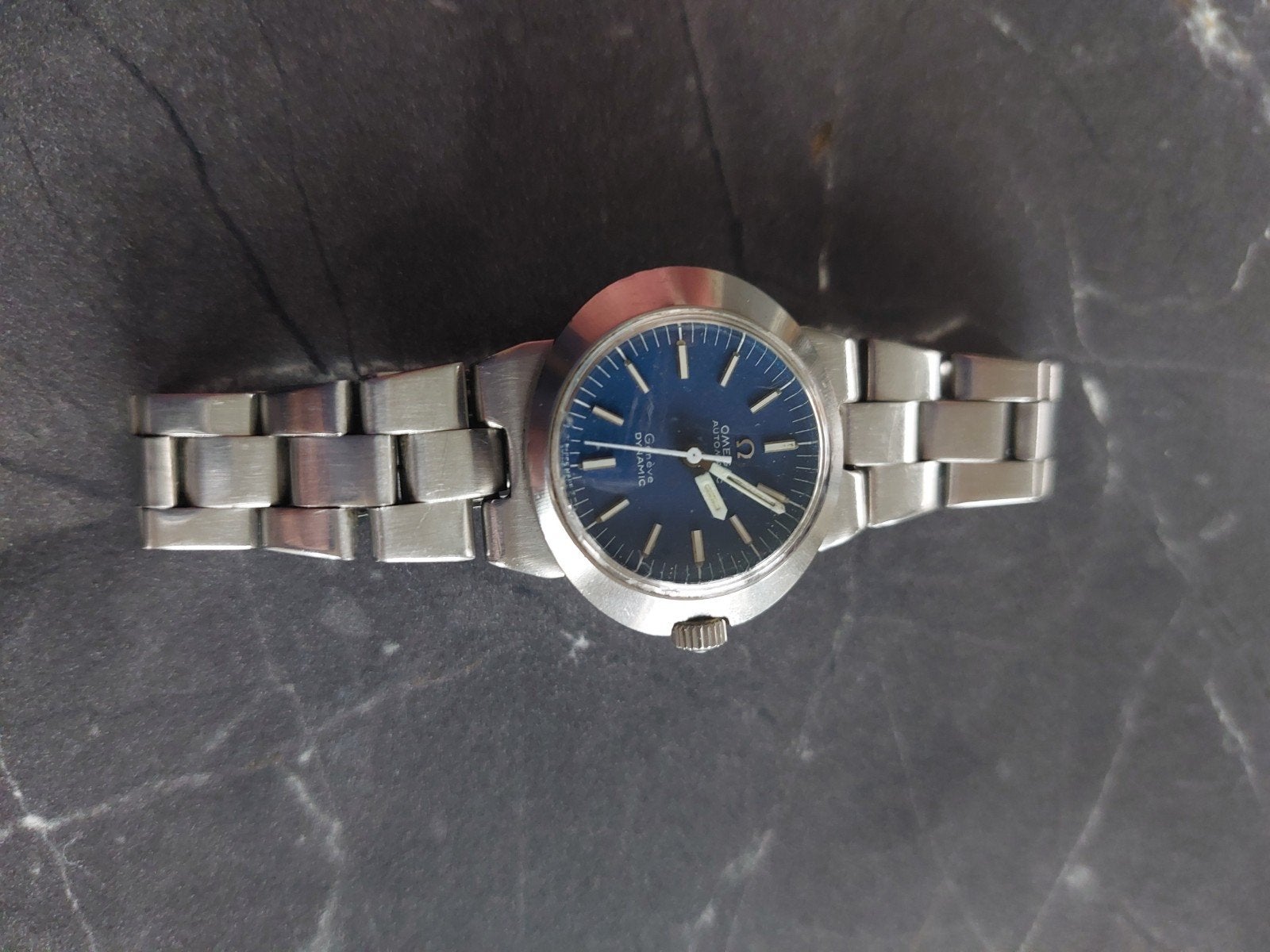 Omega Dynamic Dameshorloge met originele stalen band, Overige merken, Staal, Gebruikt, Staal
