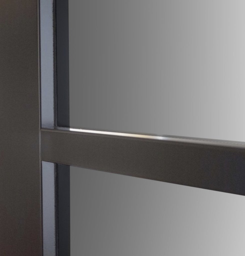 Binnendeur zwarte staallook deur met rookglas stomp, Niet ingevuld, 80 tot 100 cm, Binnendeur, Niet ingevuld