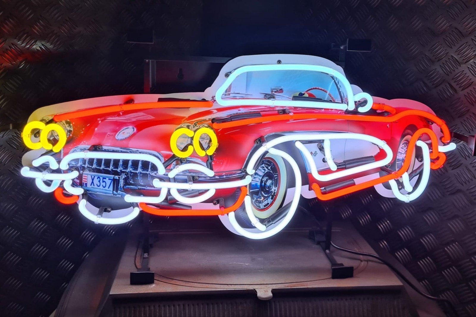 FIFTIES SIXTIES NEONVERLICHTING CHEVROLET CORVETTE NEON LAMP, Ophalen, Nieuw