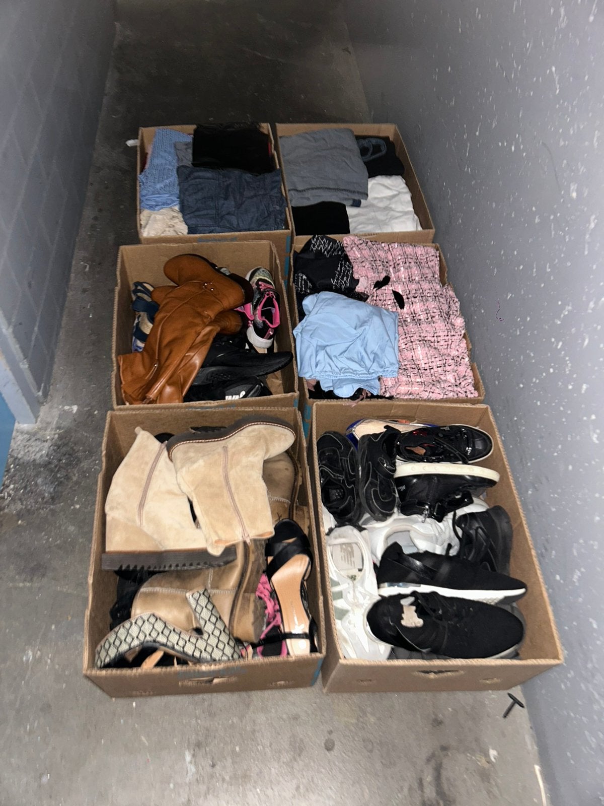 6 dozen rommelmarkt kleding en schoenen, Diversen, Ophalen, Gebruikt