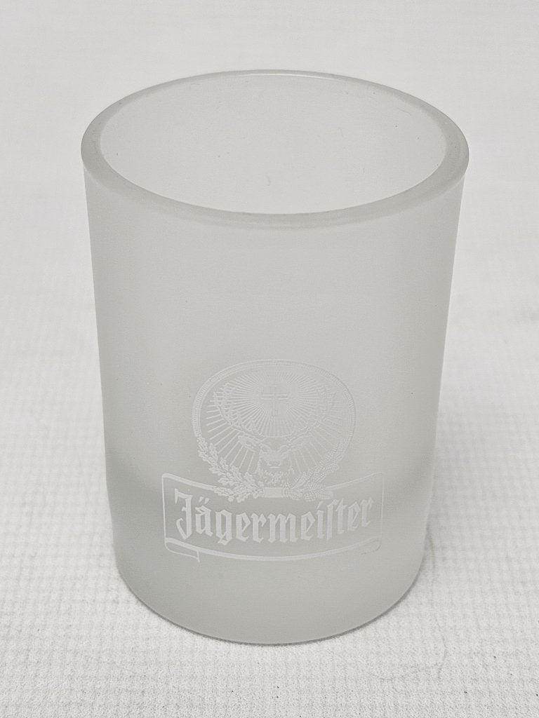 # Jagermeister shot glas mat wit frosted model 3, Verzamelen, Glas en Borrelglaasjes, Ophalen of Verzenden, Gebruikt, Borrel- of Shotglas