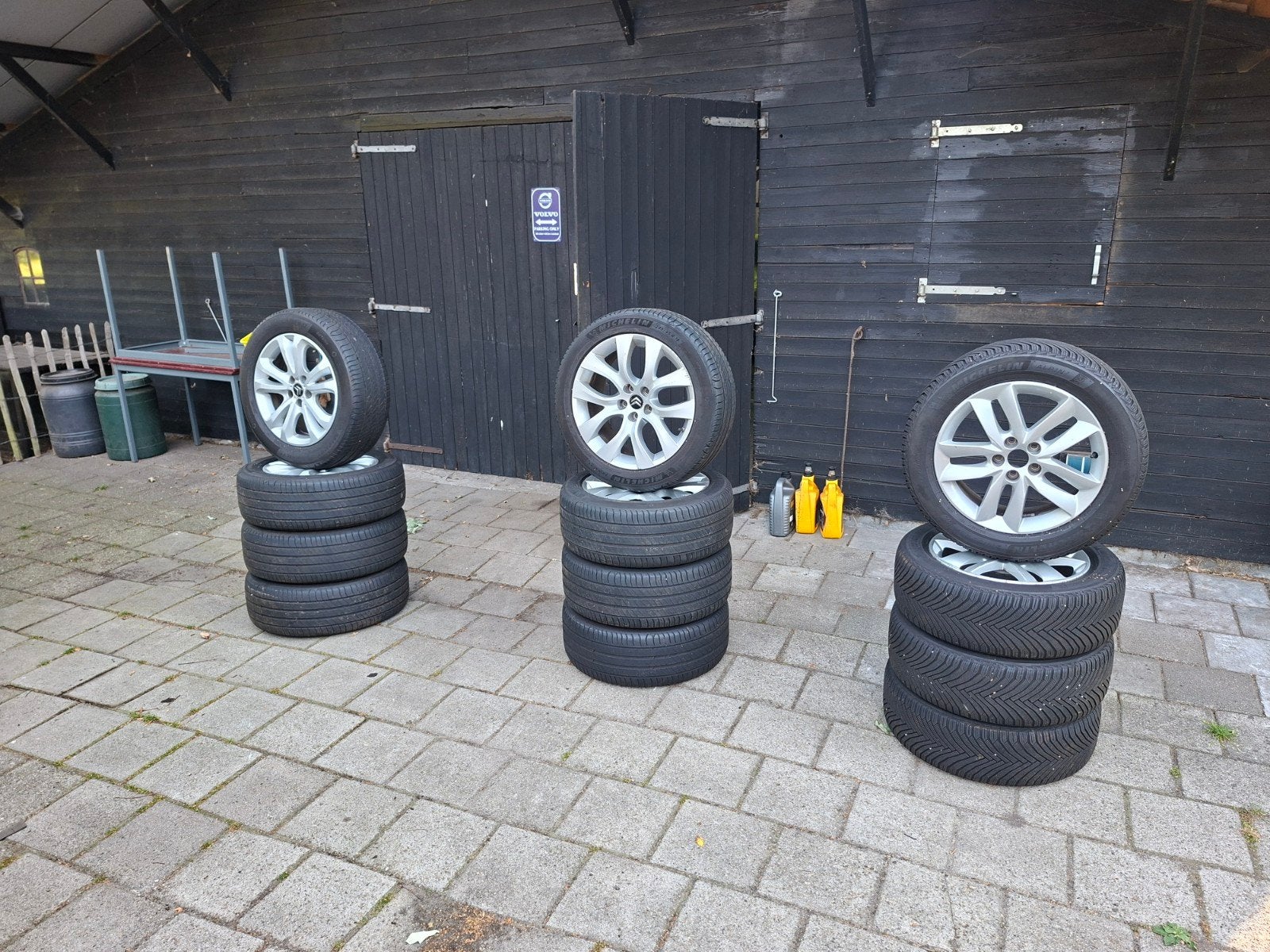 Diverse Michelin banden met Citroën C5 velgen, Ophalen, Gebruikt, Banden en Velgen, 17 inch