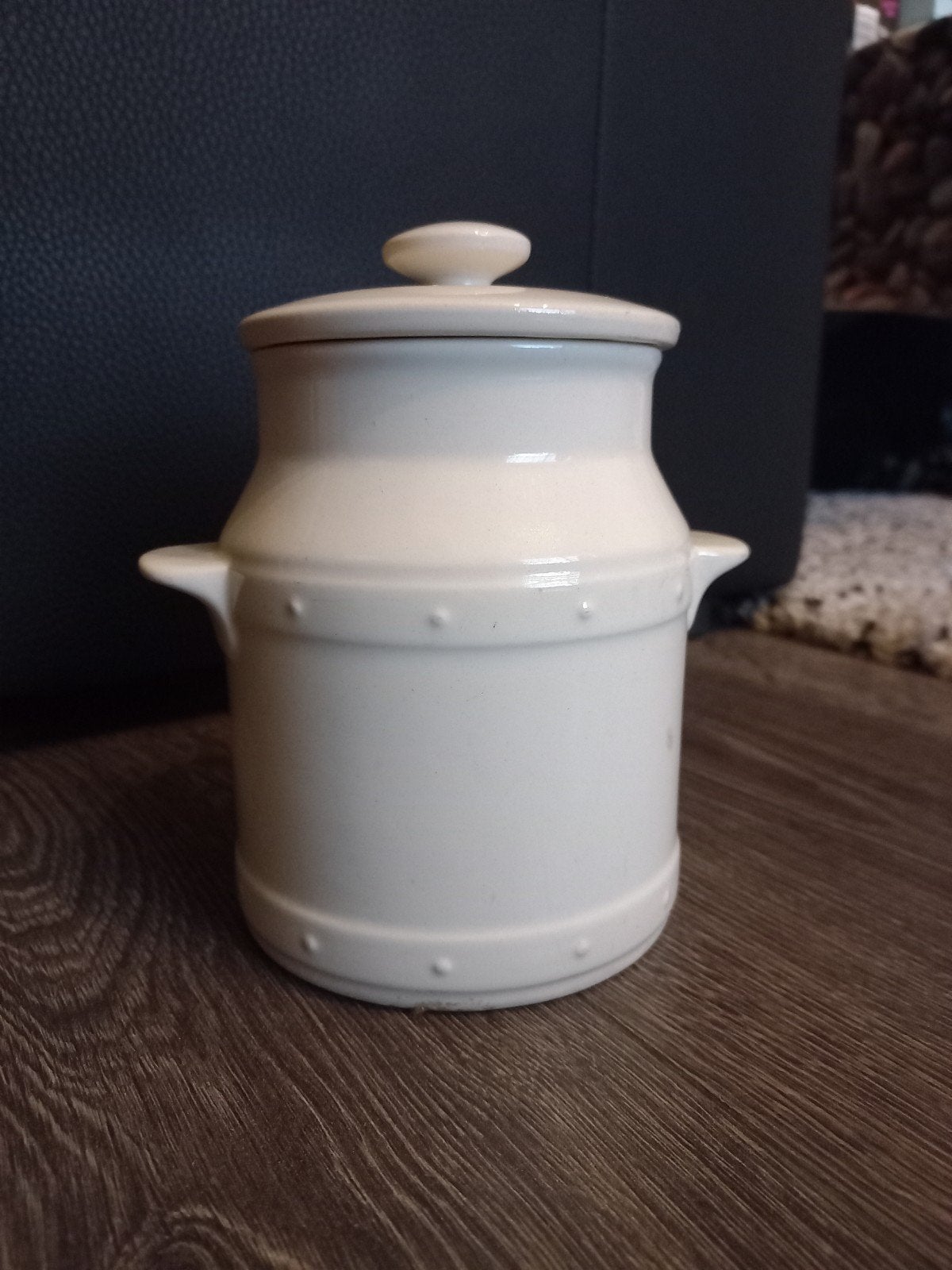Vintage Portugese keramische pot met deksel, Antiek en Kunst, Ophalen of Verzenden