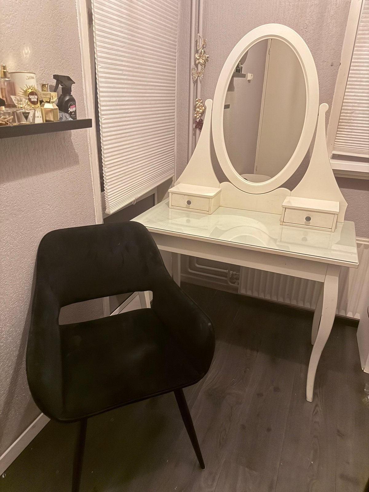 Makeuptafel met lades en fijne stoel, Huis en Inrichting, Ophalen, Gebruikt, 50 tot 100 cm, 150 tot 200 cm