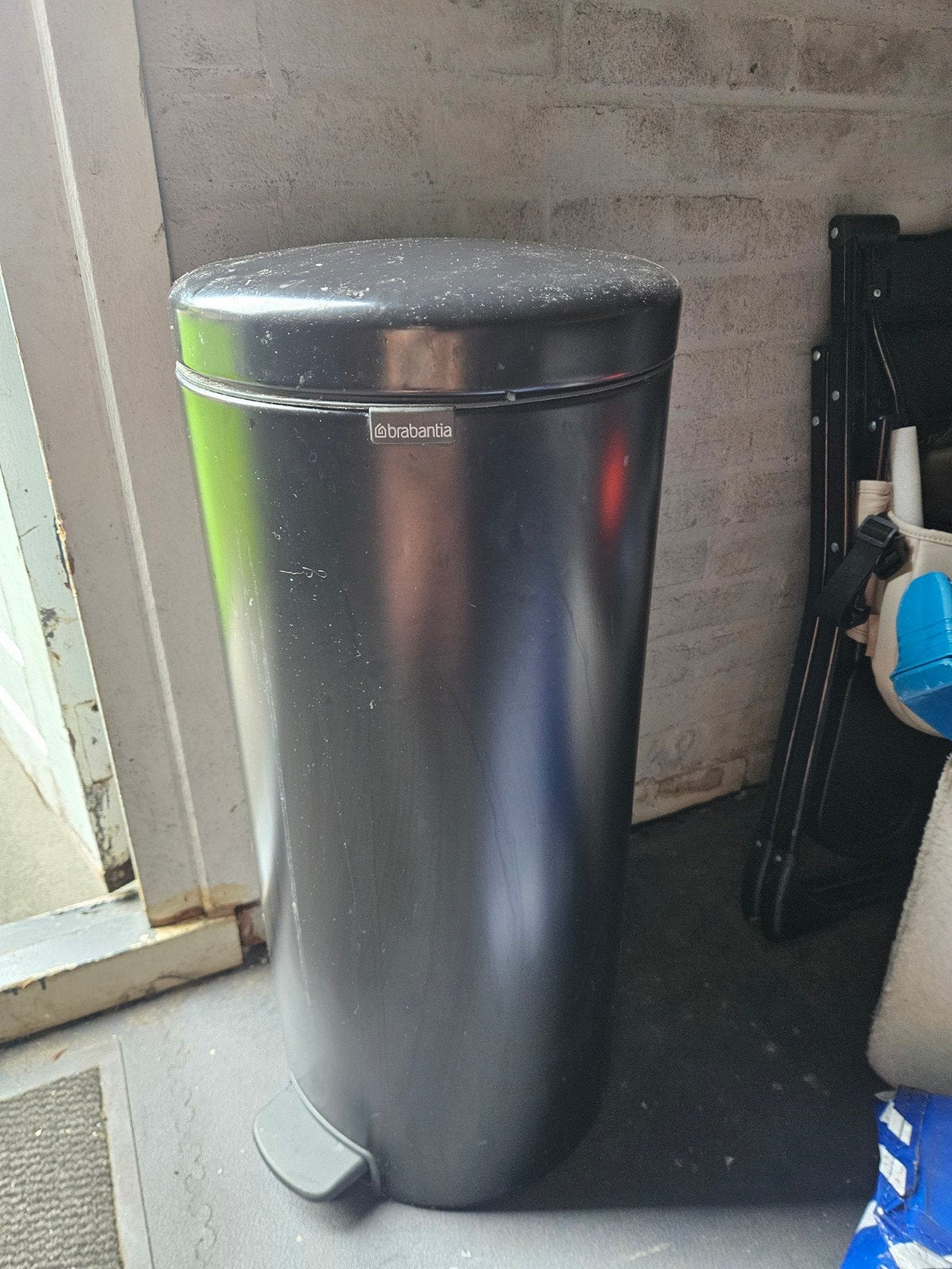 brabantia prullenbak 60l zwart, Ophalen, Metaal