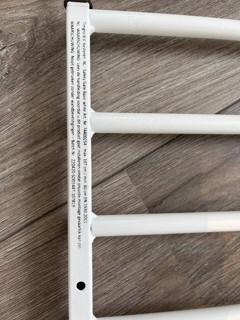 Timgro BV verstelbaar traphekje 60-107 cm, Ophalen, Gebruikt, Aluminium, 100 tot 115 cm