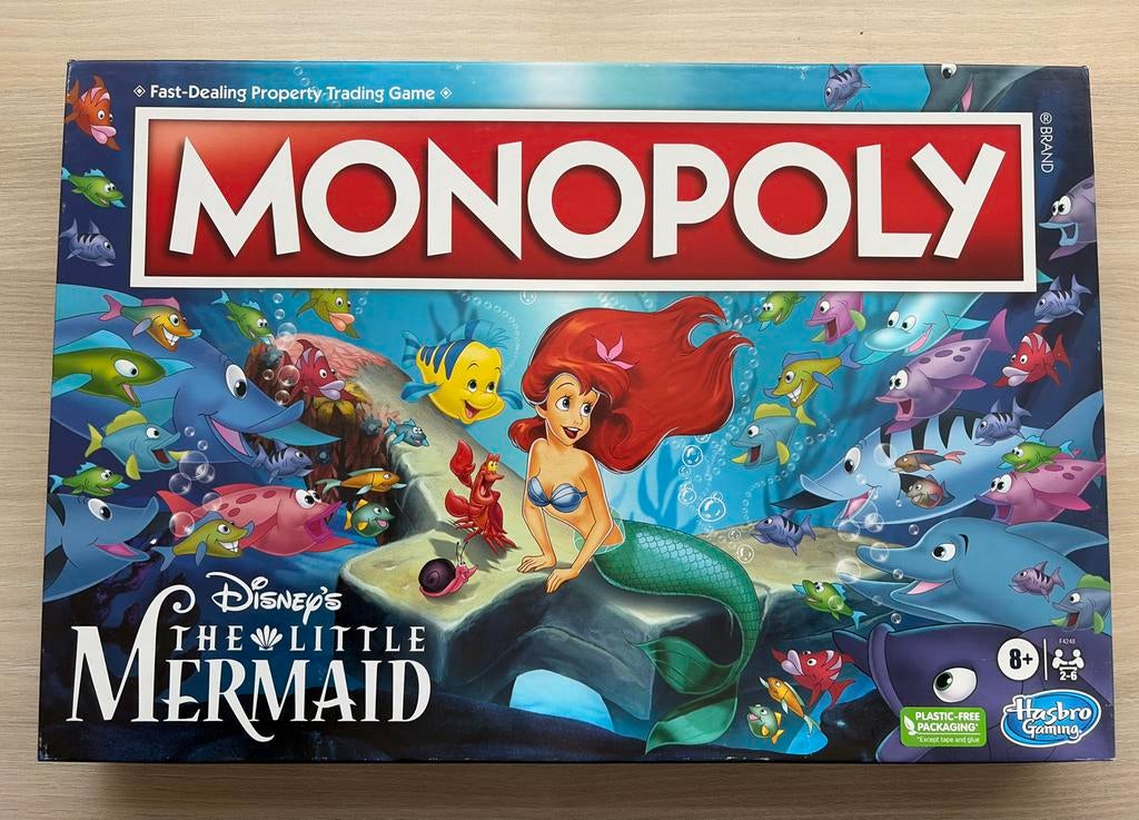 Monopoly Disney De Kleine Zeemeermin - Nieuw in doos, Drie of vier spelers, Ophalen of Verzenden, Nieuw
