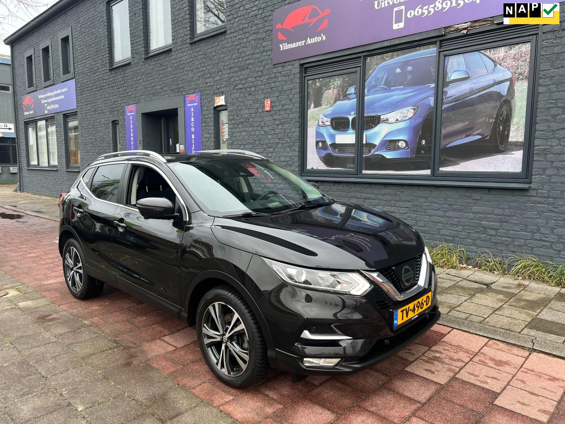Nissan Qashqai 1.2 N-Connecta panodak navi camera 172.000 be, Gebruikt, 4 cilinders, 116 pk, Zwart