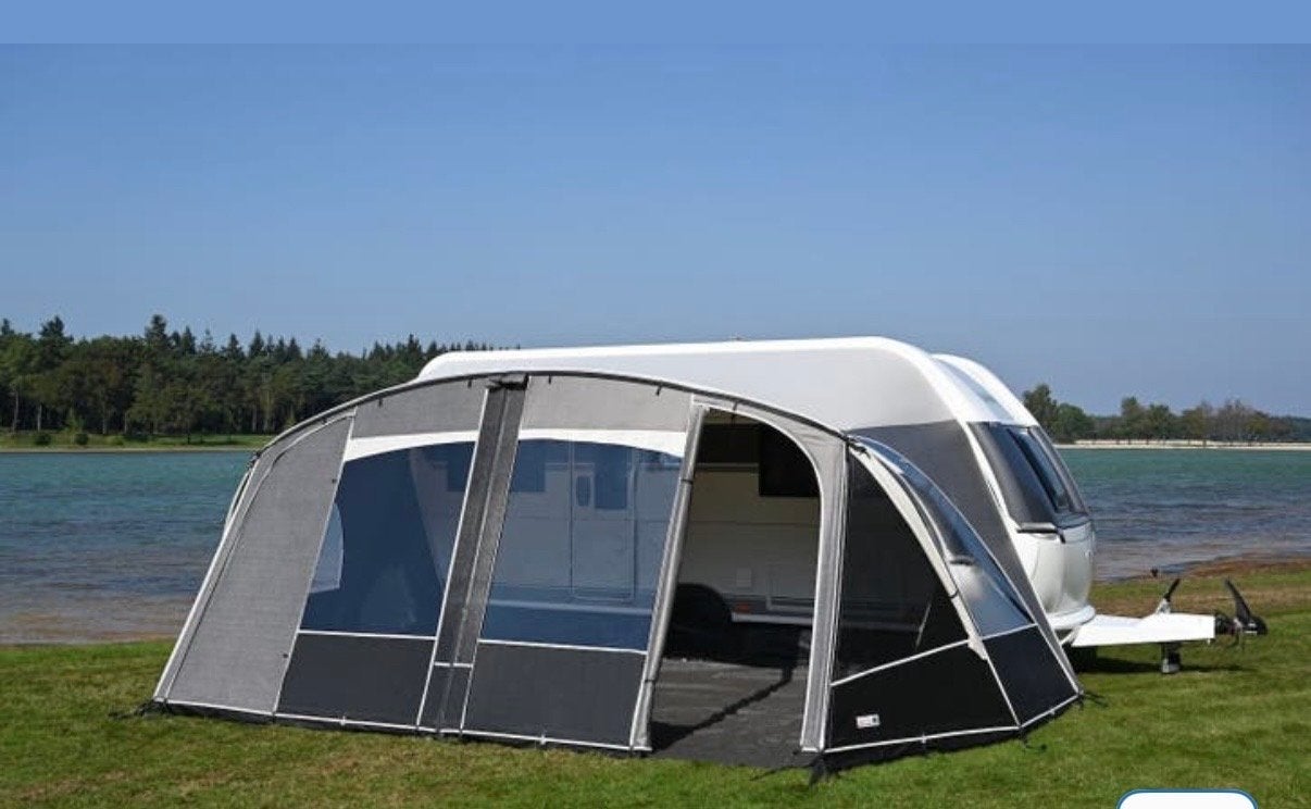 Unico Verona luifel maat 12, carbone/grey met voorwand, Caravans en Kamperen, Ophalen, Gebruikt, Ten Cate All Season 240g/m2, Unico Ventura
