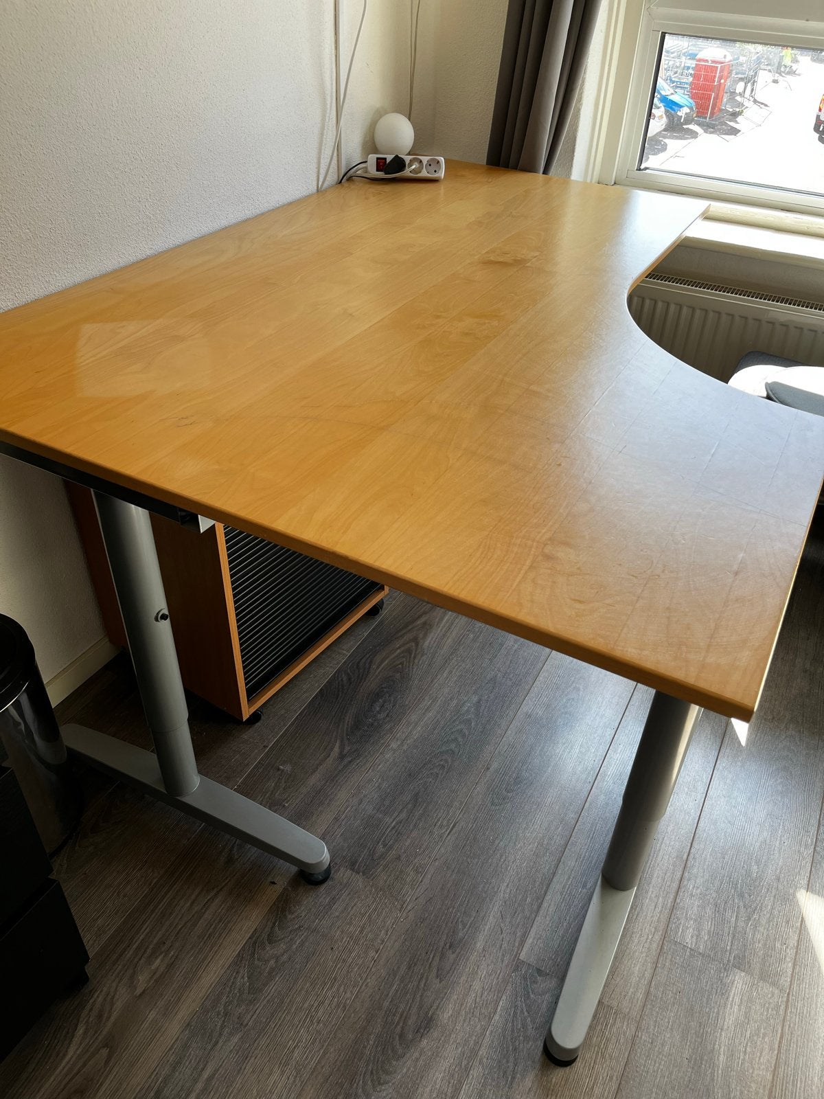 Hoekbureau met lades en opbergruimte, in hoogte verstelbaar, Huis en Inrichting, Ophalen, Gebruikt, Hout, Hoekbureau