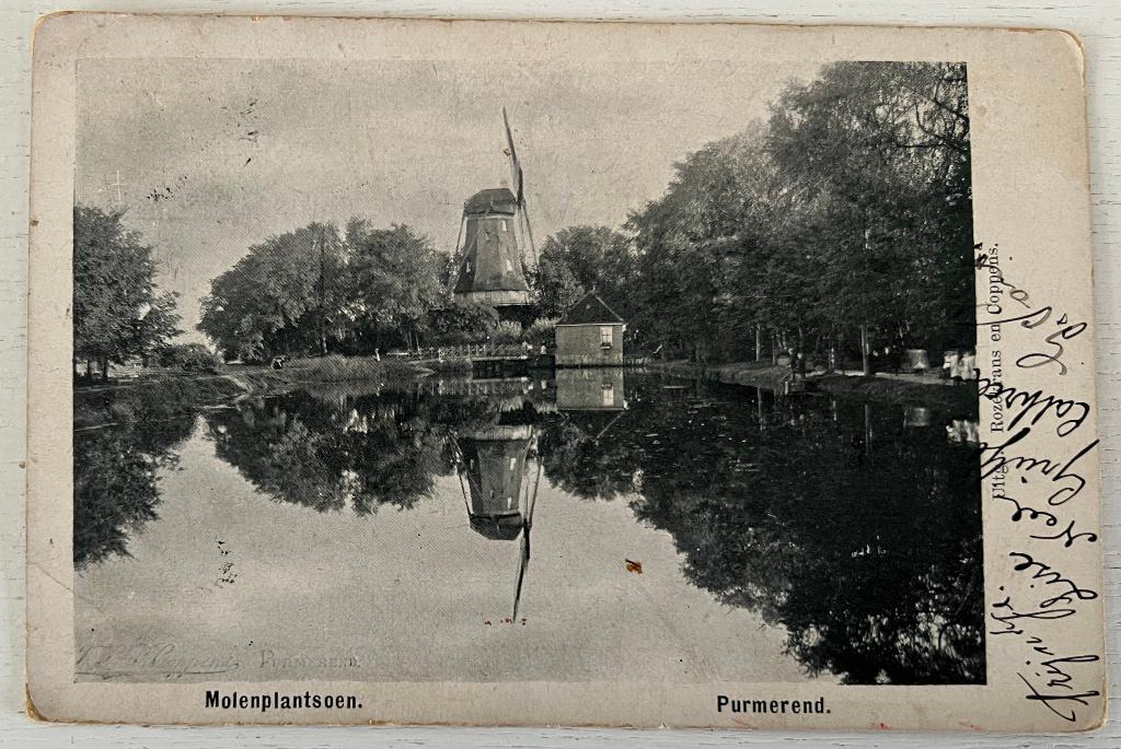 Oude Ansichtkaart - Purmerend - Molenplantsoen, Ophalen of Verzenden, Voor 1920, Gelopen, Noord-Holland