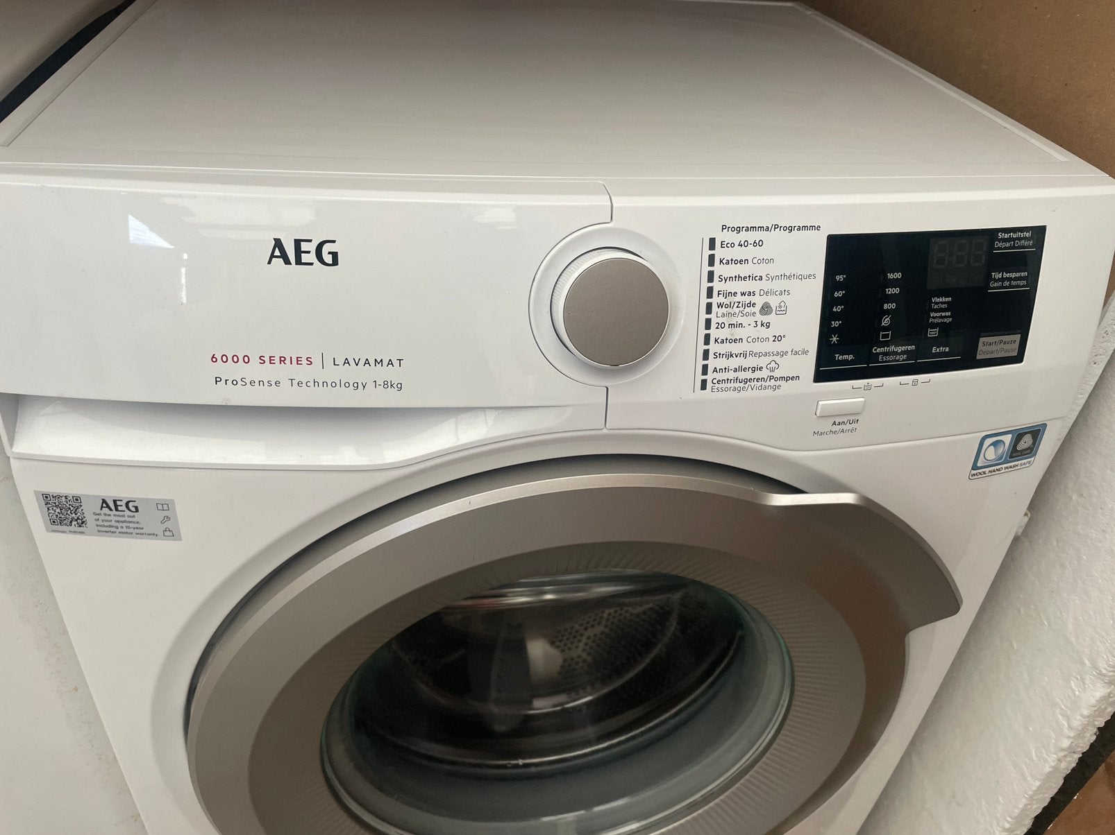Wasmachine AEG LF62CS86 ProSens (<2 jaar oud), Ophalen, 6 tot 8 kg, Minder dan 85 cm, Voorlader