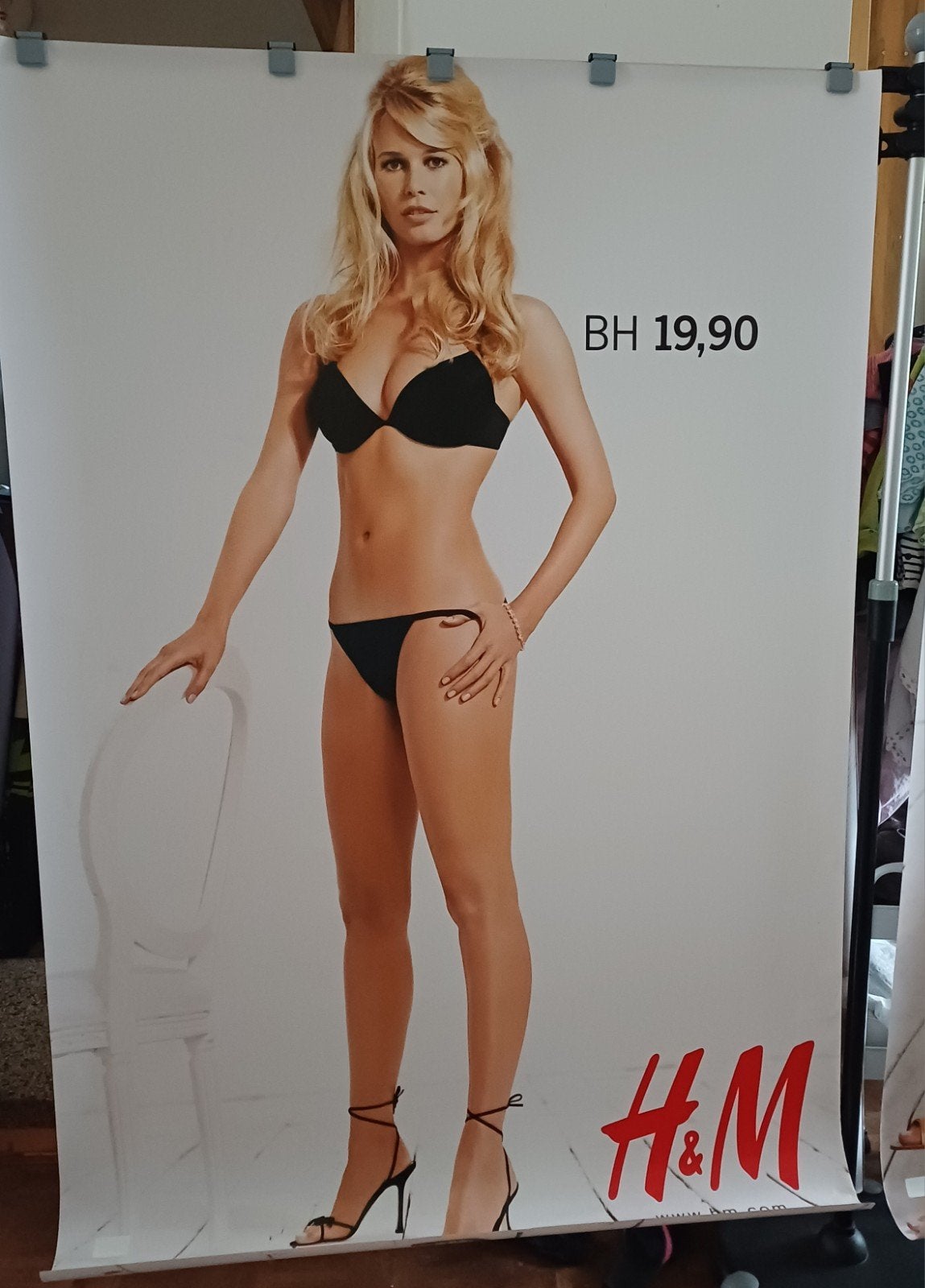 Vintage Claudia Schiffer for H&M Abri poster 90', Ophalen of Verzenden, Zo goed als nieuw