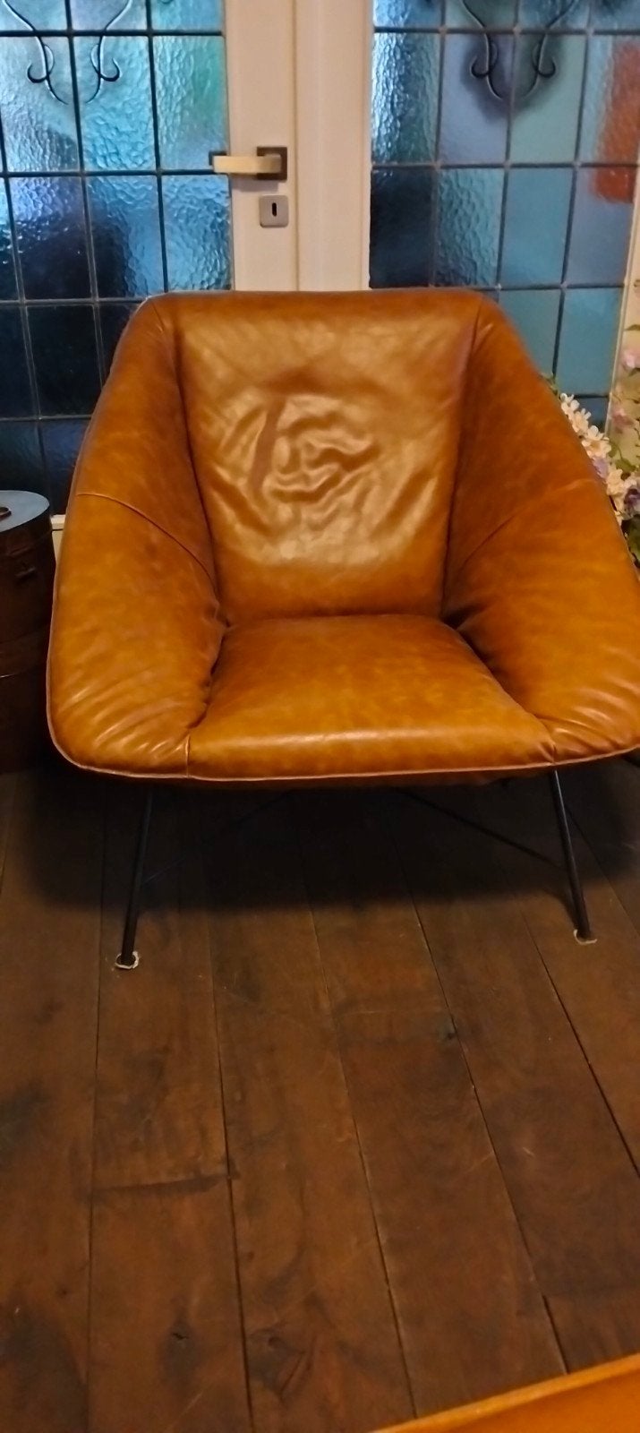 Jess fauteuil met voetenbank/hocker, Huis en Inrichting, Fauteuils, Ophalen, Zo goed als nieuw, 75 tot 100 cm, 50 tot 75 cm