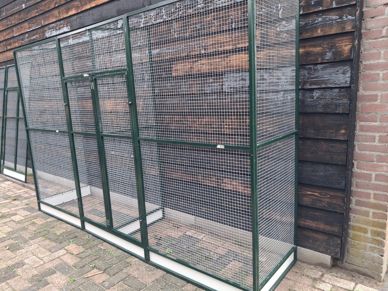 2 delige groene aluminium voliere zonder achterwand, Dieren en Toebehoren, Ophalen, Aluminium, Volière