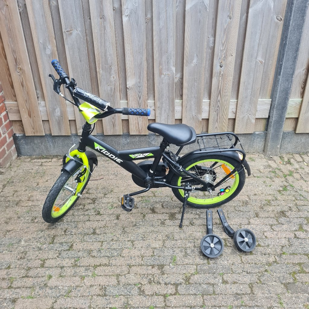 Kinderfiets 16 inch, Ophalen, Zijwieltjes, Velgrem, Kiddie