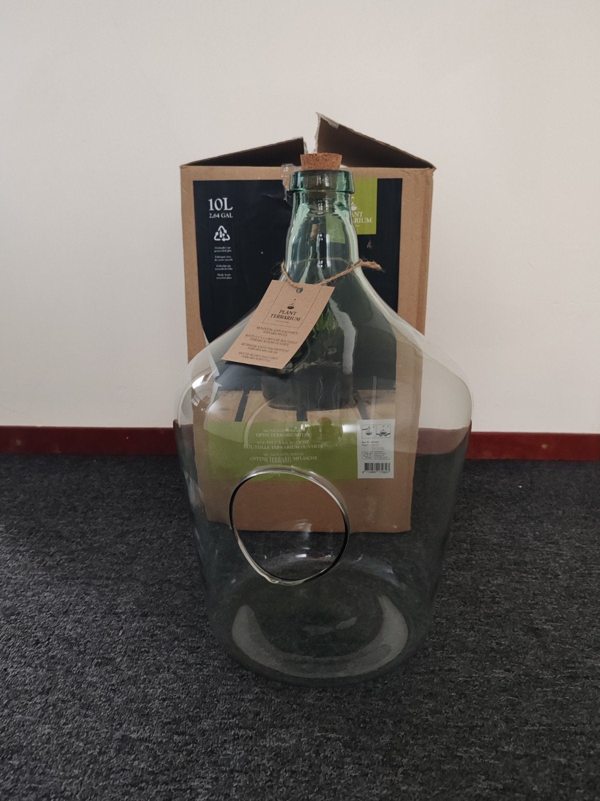 Glass plant terrarium bottle new 10 L, Ophalen of Verzenden