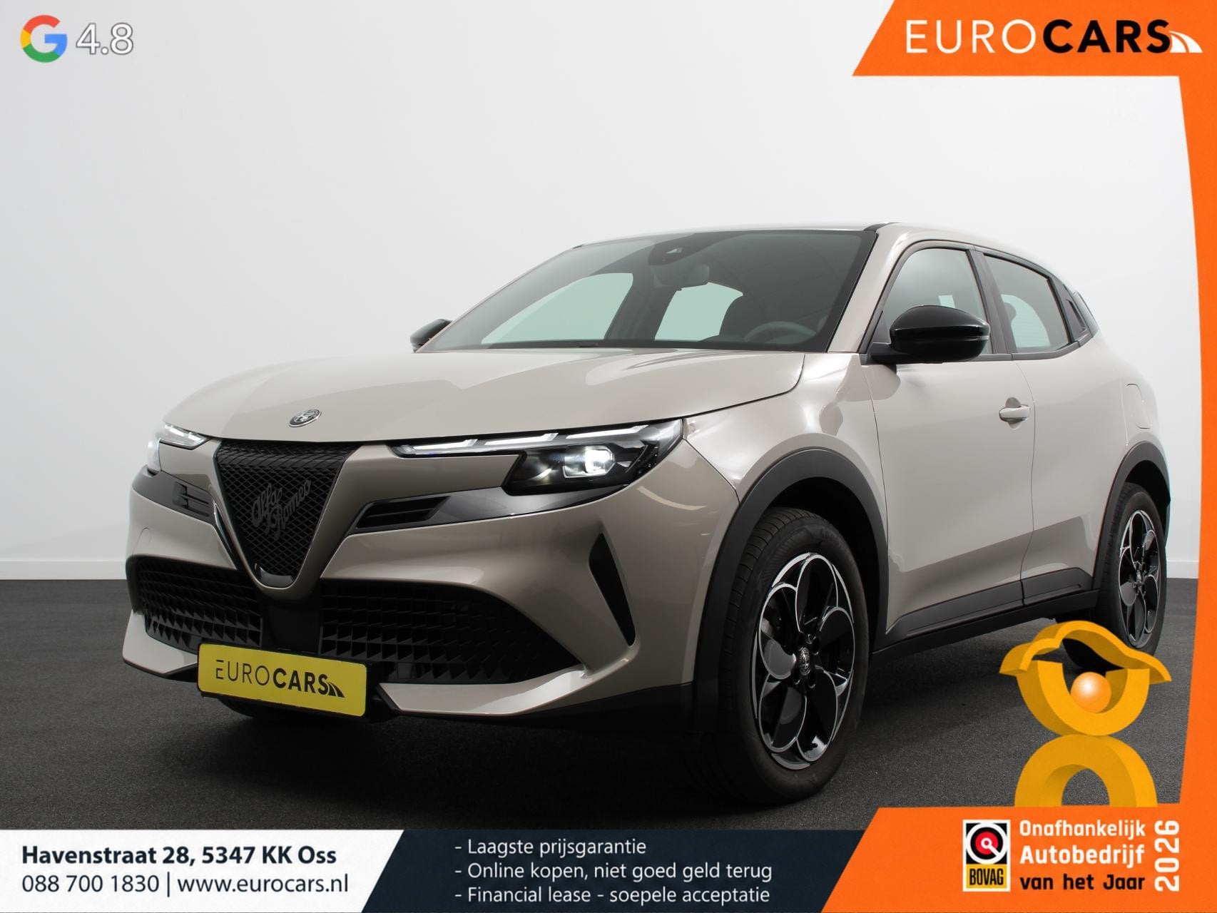 Alfa Romeo Junior Elettrica Automaat 156PK Adaptieve Cruise, Auto's, Stof, Gebruikt, Beige, SUV of Terreinwagen