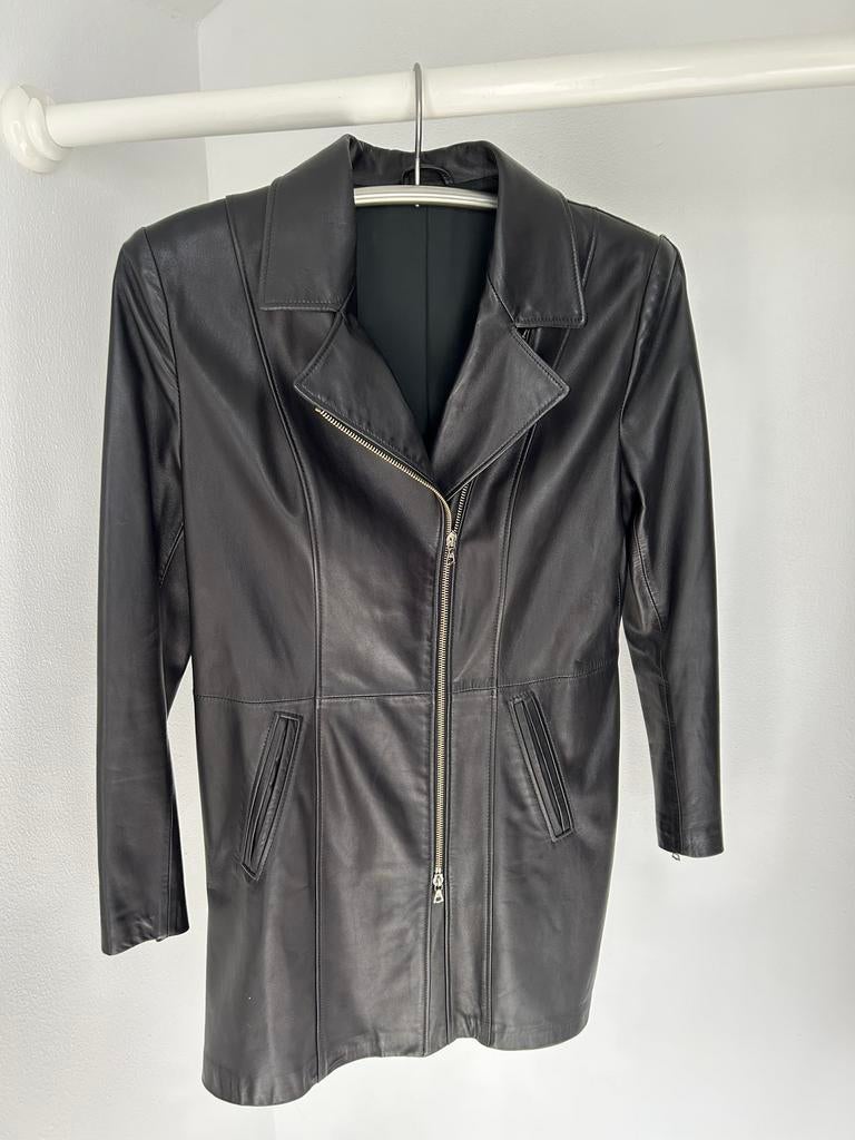 Leren jas dames, Kleding | Dames, Jasjes, Kostuums en Pakken, Maat 38/40 (M), Zwart, Ophalen of Verzenden, Zo goed als nieuw
