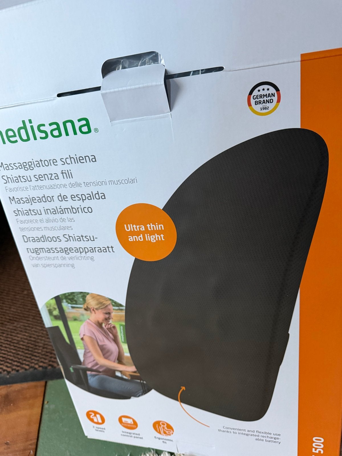 Medisana MCG 820 Draadloos Shiatsu Rugmassageapparaat, Sport en Fitness, Ophalen, Zo goed als nieuw, Massagestoel of Kussen