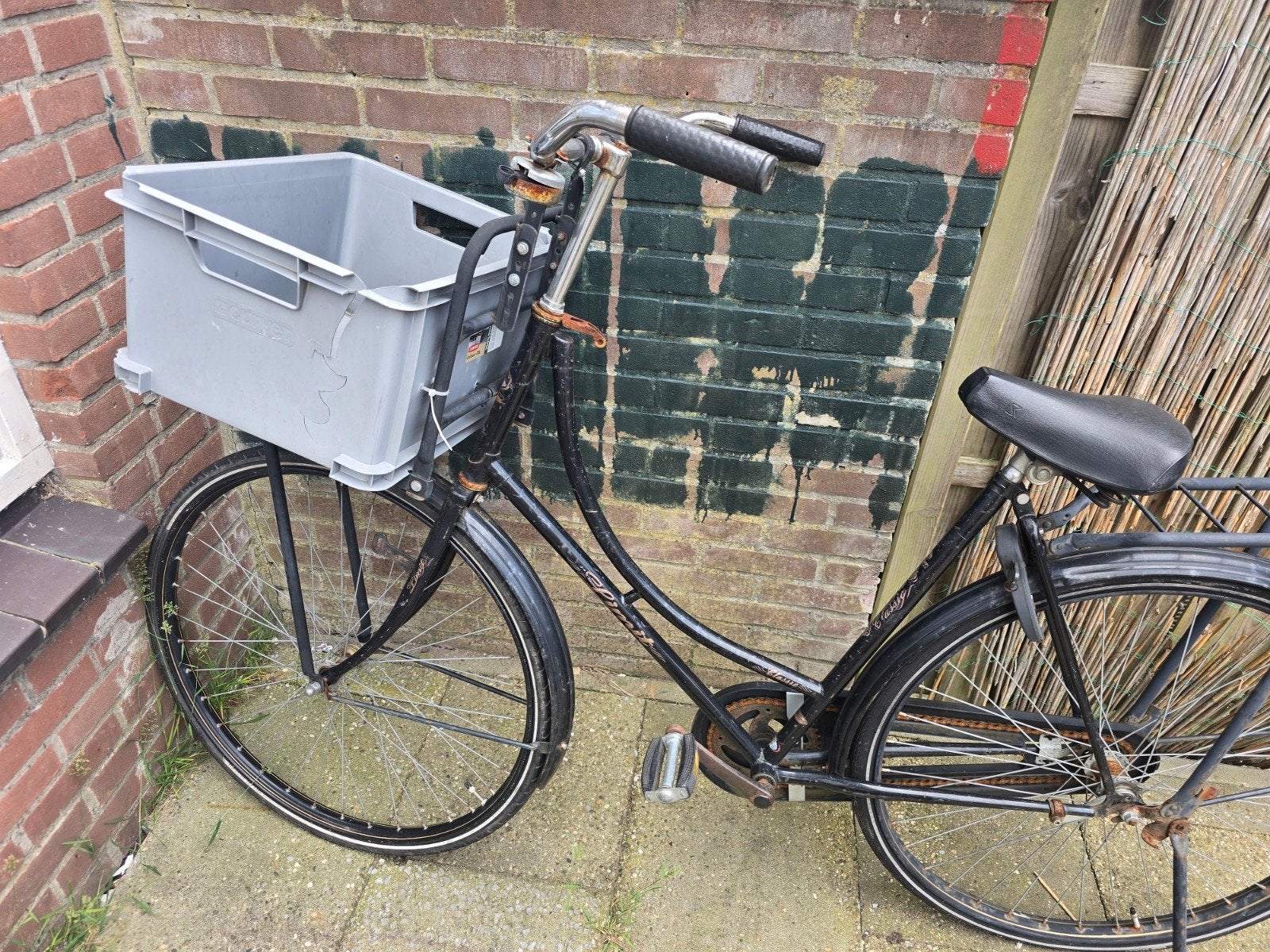 Opknap fiets met voordrager en achterdrager, Terugtraprem, Gebruikt, 56 cm of meer, Ophalen
