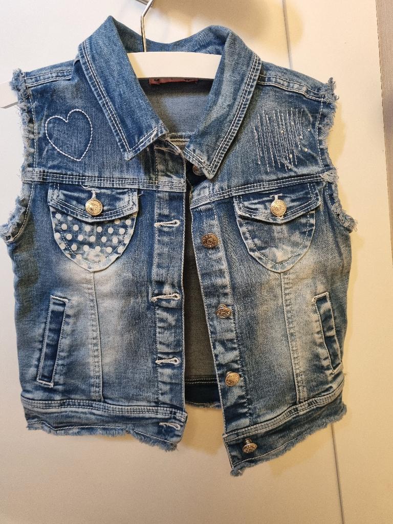 Mooie denim gilet maat 98 / 36 maanden, Ophalen of Verzenden, Zo goed als nieuw, Meisje, Trui of Vest