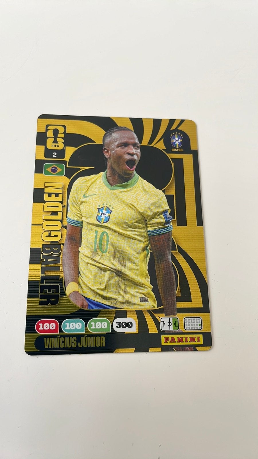 Panini Adrenalyn Fifa WK 2026 - Golden Baller 2 Vini Jr, Ophalen of Verzenden, Zo goed als nieuw, Plaatje