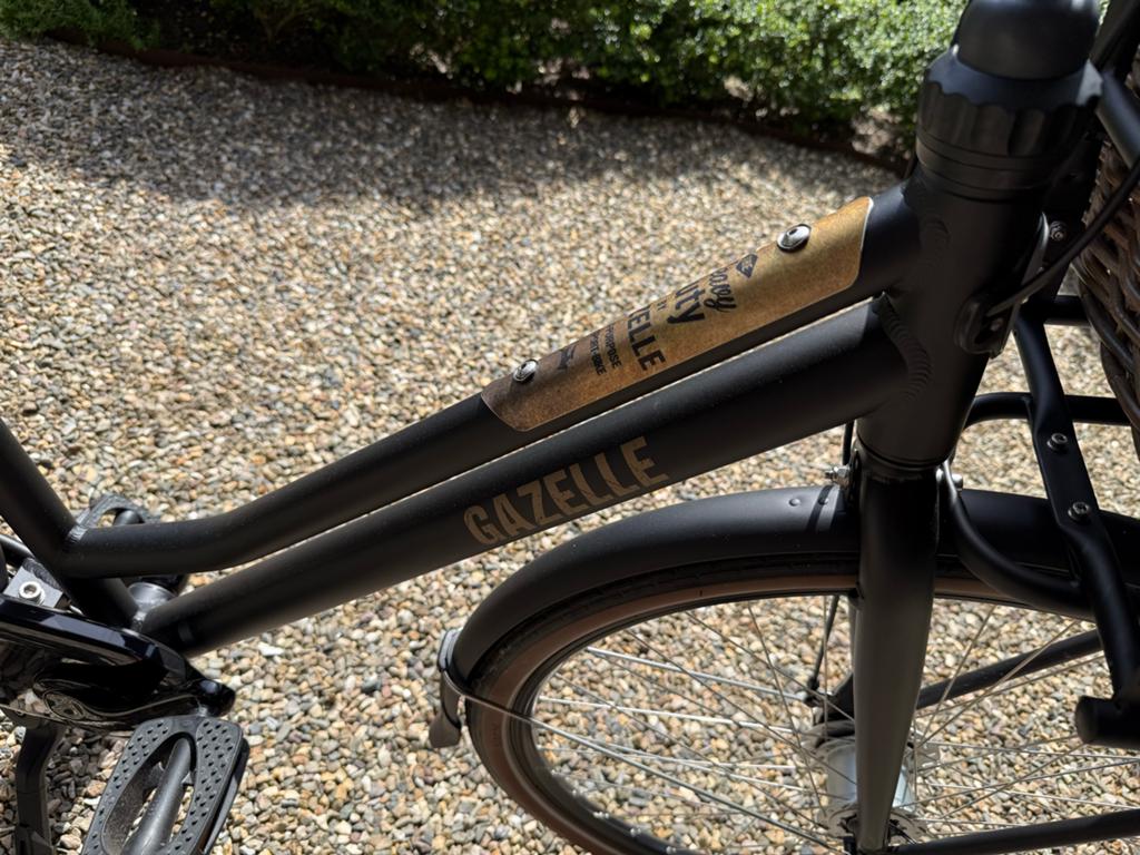Gazelle heavy duty Miss Grace met mand en fietstassen, Ophalen, 47 tot 50 cm, Versnellingen, Zo goed als nieuw