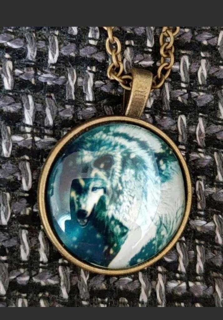 Ketting wolf, Verzenden, Nieuw, Goud, Met hanger
