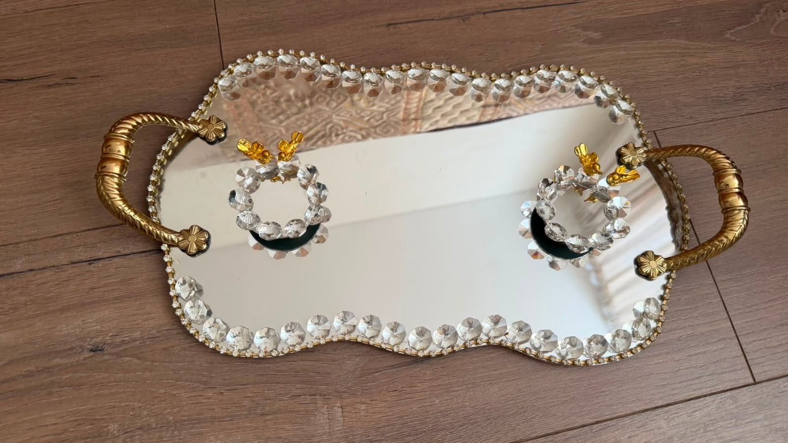 Decoratief dienblad voor ringen bruiloft verloving, Ophalen, Met handvatten, Zo goed als nieuw, Metaal