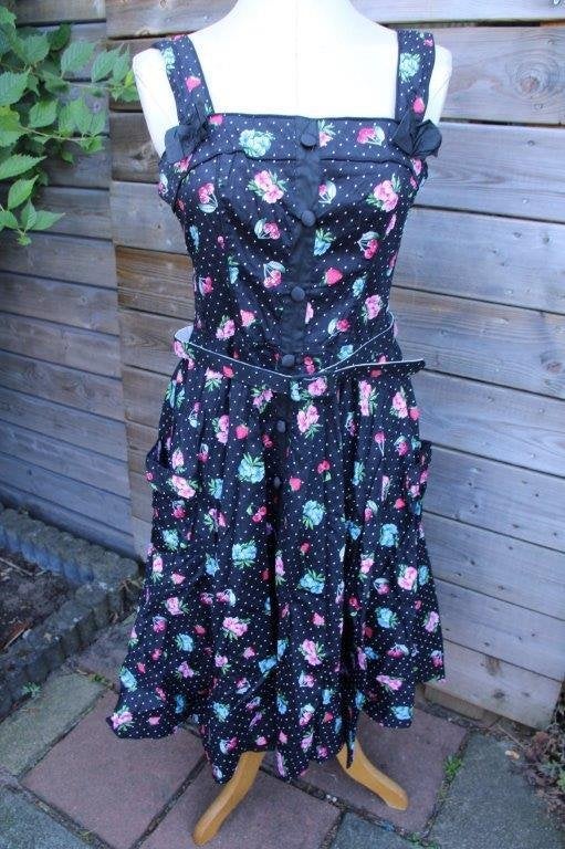Jurk zwart bloem Hell Bunny my L Vaste prijs, Zwart, Maat 42/44 (L), Ophalen of Verzenden, Zo goed als nieuw