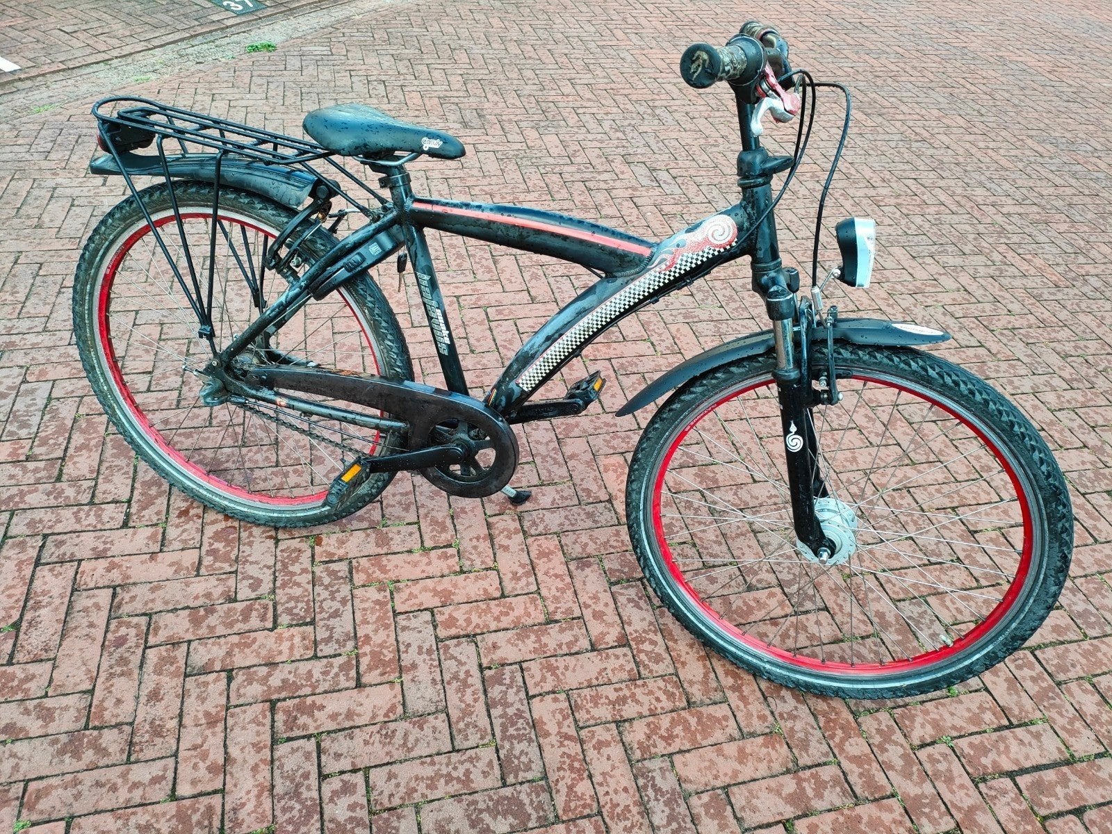 Batavus snake fiets 26 inch met 3 speed, Terugtraprem, Batavus Snake fiets, Handrem, Ophalen