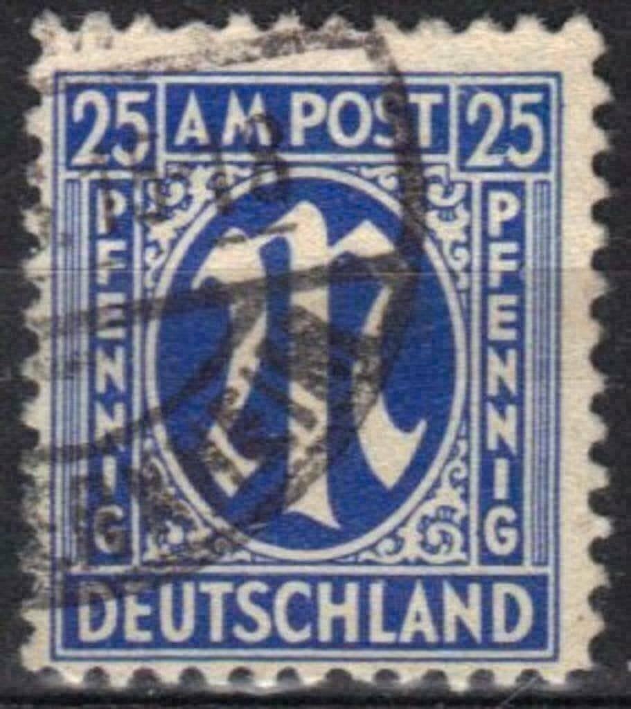 Duitsland Bizone 1945/1946 - Yvert 13 - Letter M (ST), Verzenden, BRD, Gestempeld