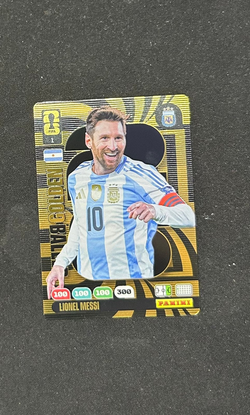 Messi Panini WK 26 Golden Baller, Ophalen, Zo goed als nieuw, Buitenlandse clubs, Poster, Plaatje of Sticker
