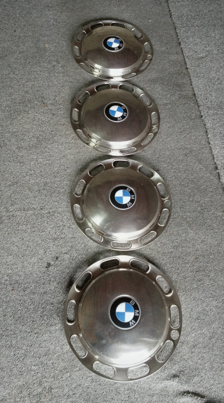 Set van 4 originele chromen BMW wieldoppen, Auto-onderdelen, Ophalen, Gebruikt, BMW